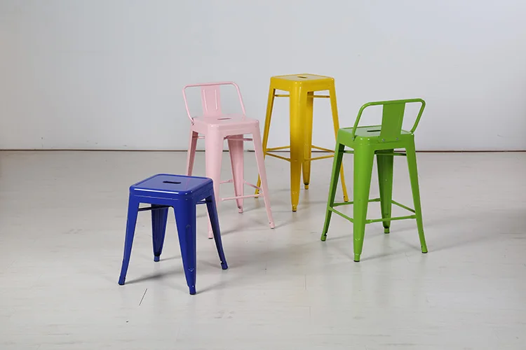 Wholesale many different colors portable stackable simple home restaurant modern dining chair metal 