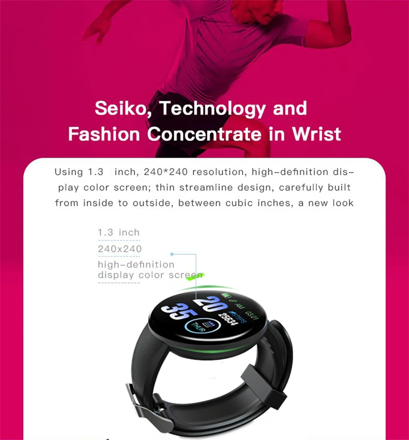 smart heart rate bracelet d18