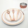 150Pieces Rose Gold Disposable Plastic Tableware Set