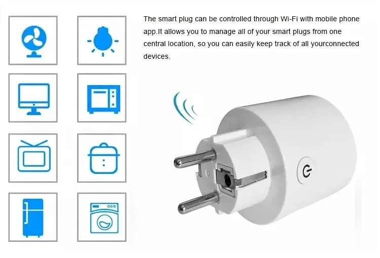 Wifi Smart Plug Automation App Tuya Home Energy Smart EU Mini Wall Outlet Socket
