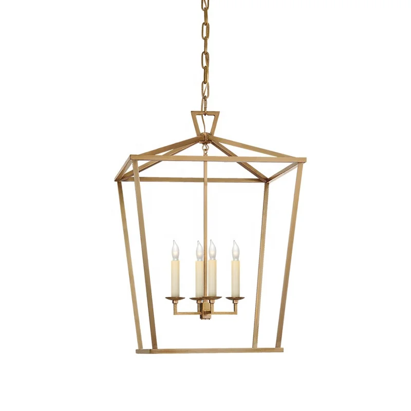 Iron cage pendant light gold pendant hanging light lantern candle holder light ETL89117