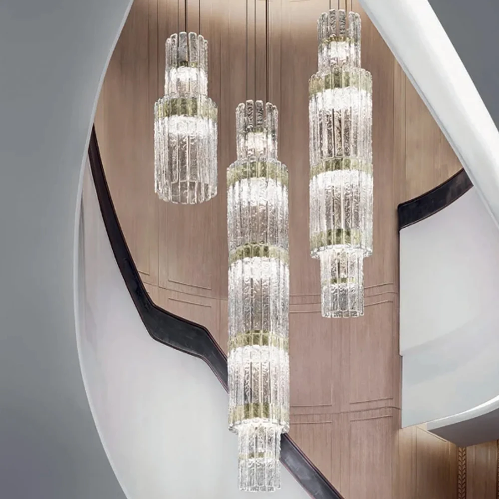 Modern Clear Glass Chandelier Lighting Loft Hanging Glass Pendant Lamp