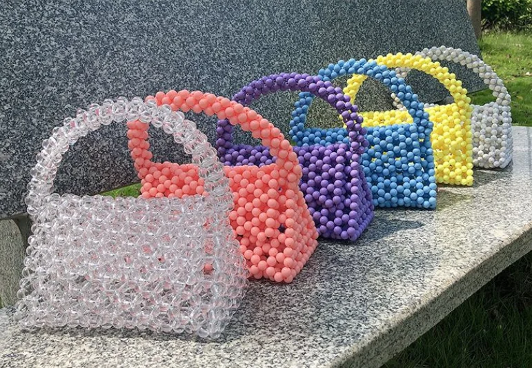2020 handbags for women luxury hand bags trendy ladies purses handmade acrylic bead bags