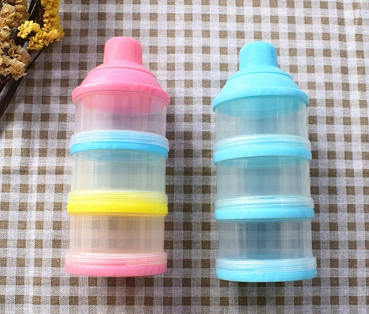 Naisde Baby Milk Powder Rice Noodle Snack Storage Box Baby Milk Powder Dispenser 5 Layer Snack Formula Containers Box for Travel Blue