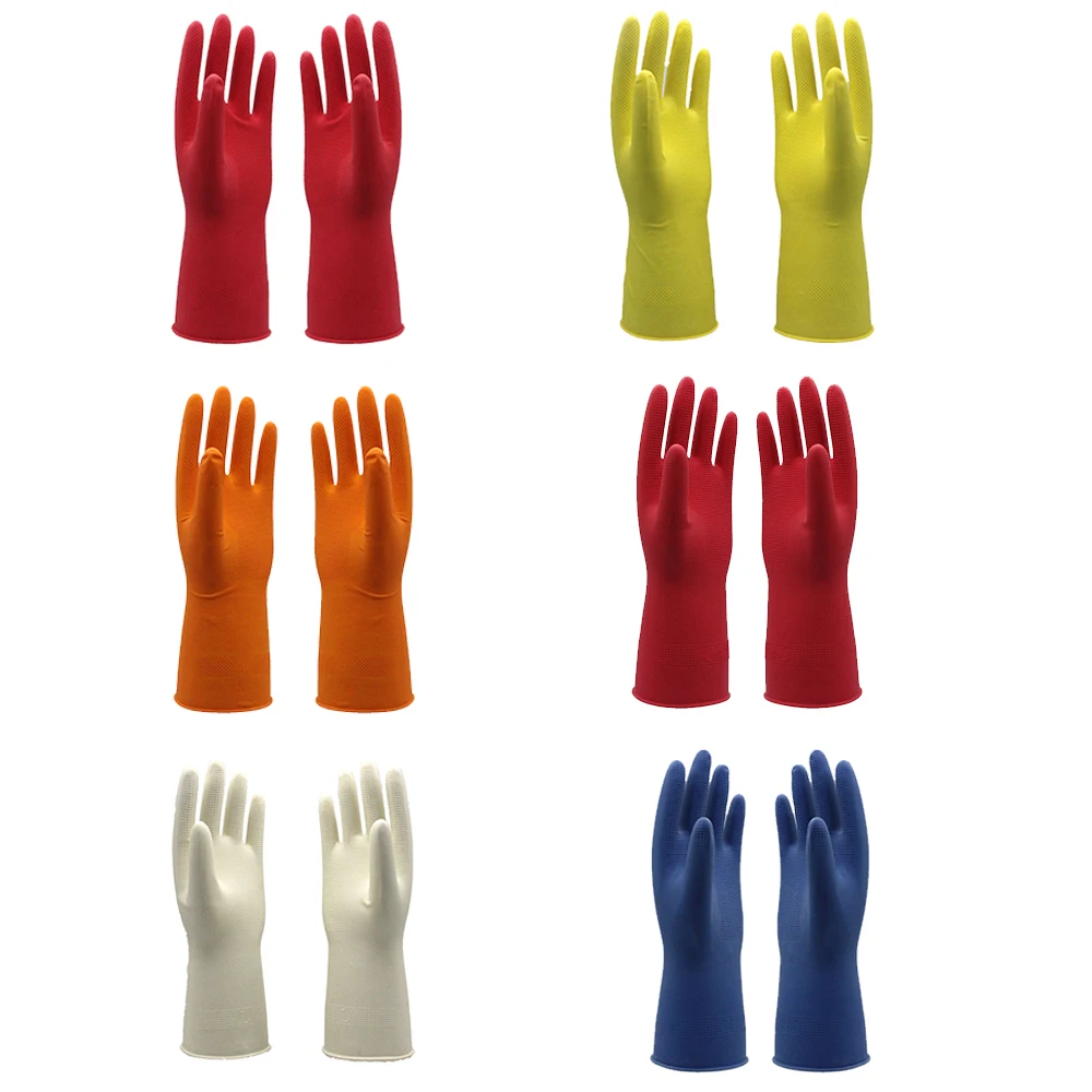 Dipped Flock Lined Custom Extra Long Household Latex Gloves Raw