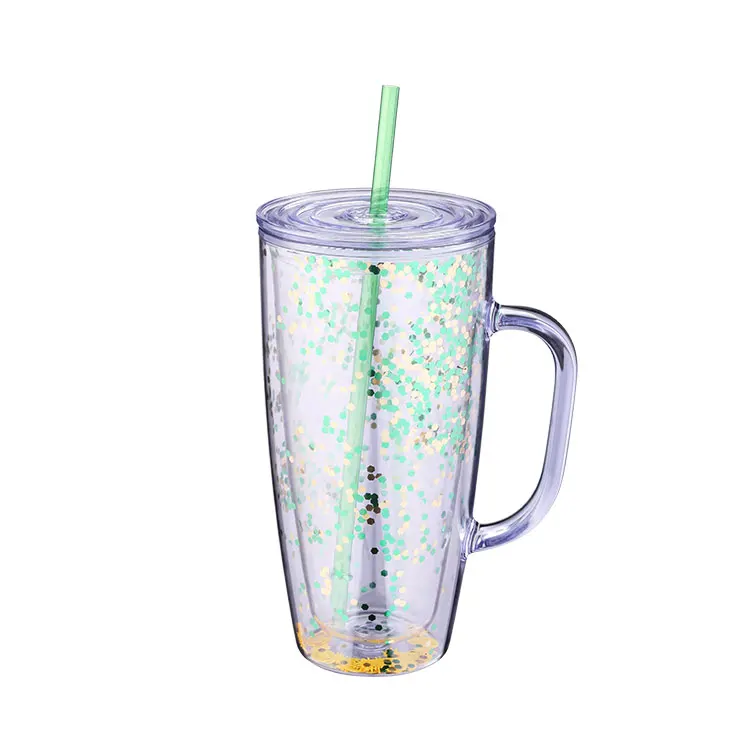 Wholesale 24oz Acrylic Plastic Cup Double Wall Custom Glitter Tumbler