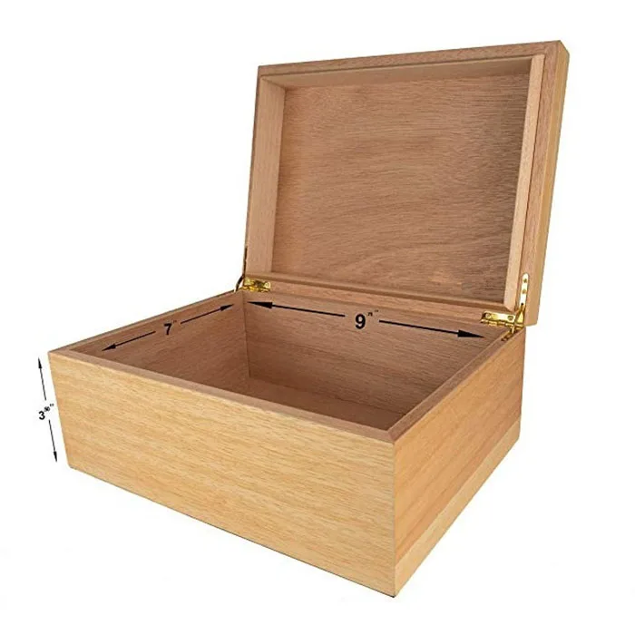 Gran Caja De Madera Con Bisagras Tapa De Madera Caja De Almacenamiento Con Tapa Caja De