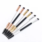 Multifunctional double side wooden eyebrow brush wholesale eyelash brush