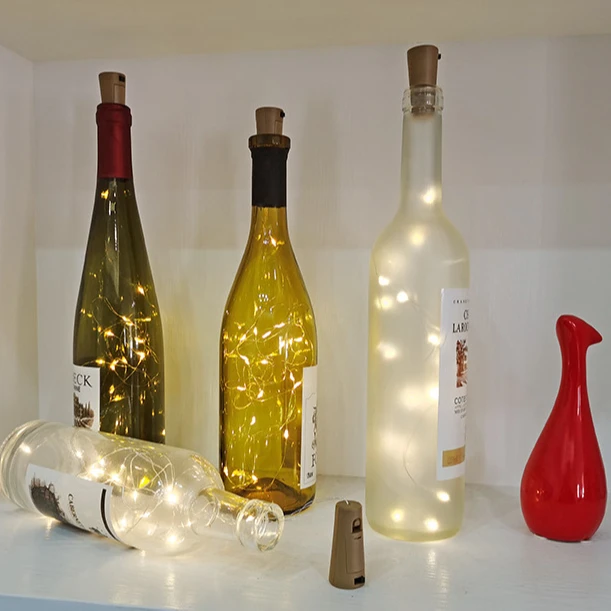 Wholesale colorful usb copper wine bottle strip light for decoration