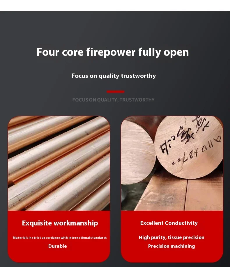 T2 Red Copper Rod Large Diameter 20-50mm Pure Copper Mold Electrode Zero Cut C1100 Specification Metal & Metal Products