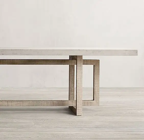 Журнальный столик, чайный столик, железобетонная поверхность из стекловолокна, GRC и деревянная современная китайская мебель для гостиной ISO9001