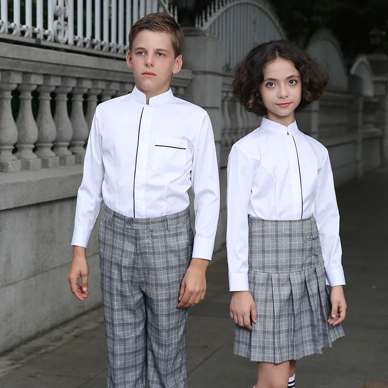 Garçons Filles Enfants T-Shirts Plain Doux Coton Col Rond T-shirt PE School Uniform 