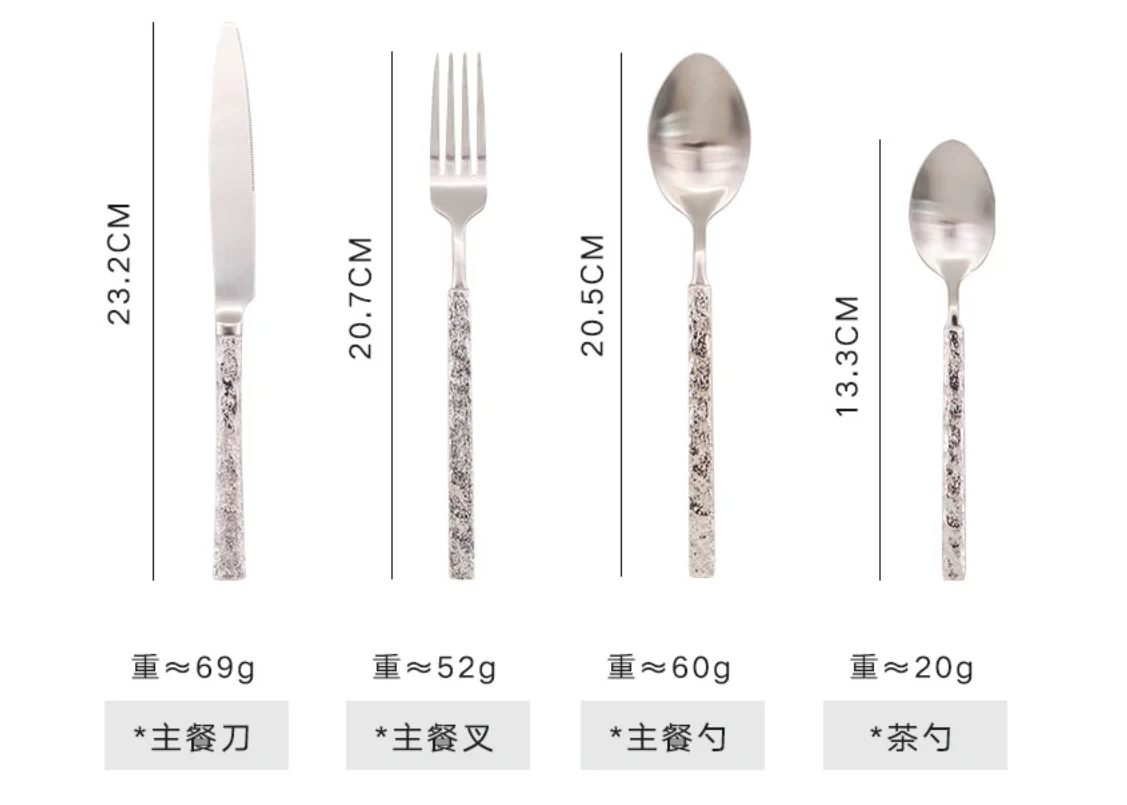 New Arrival Special Handle Stainless Steel Gold Plated Cutlery Set