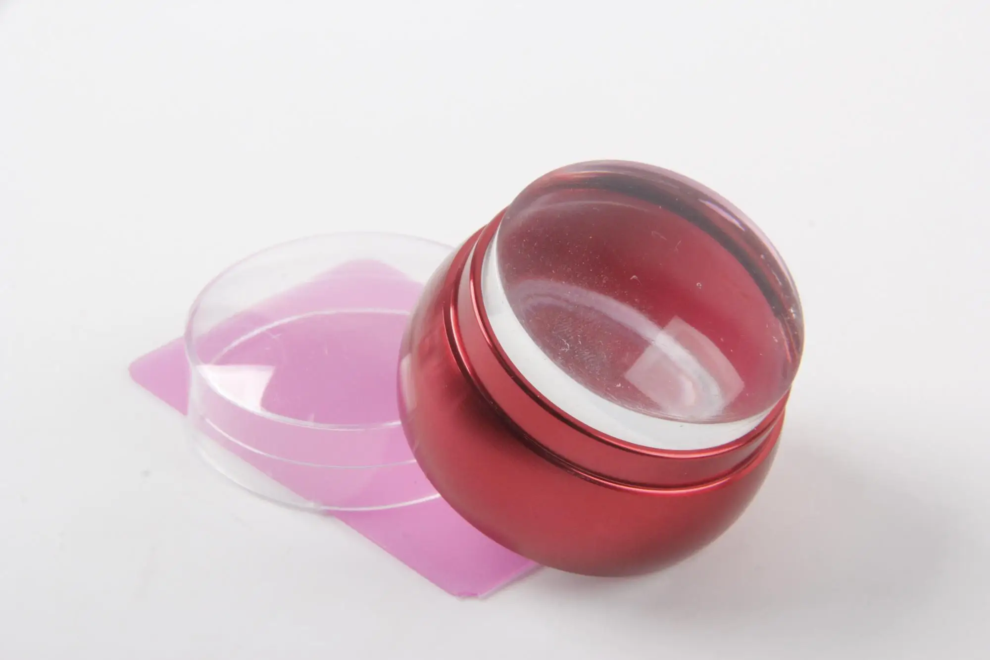 Customized Metal Handle Jelly Silicone Nail Stamper For Nail Art Gel