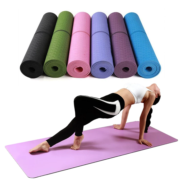 

Eco-friendly Tpe Gym Pilates Mats tapis tapete de yoga Non-slip Sweat Absorbent Gymnastics Fitness Exercise Foldable Yoga Mat