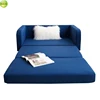 Three seat living room fabric functional folding sofa bed