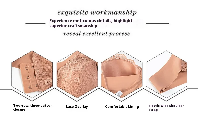 Cross-Border Ladies Seamless Thin Bra Large Size Front Opening Buckle Sexy Lace Steel Ring Back Customizable Cup Wholesale
