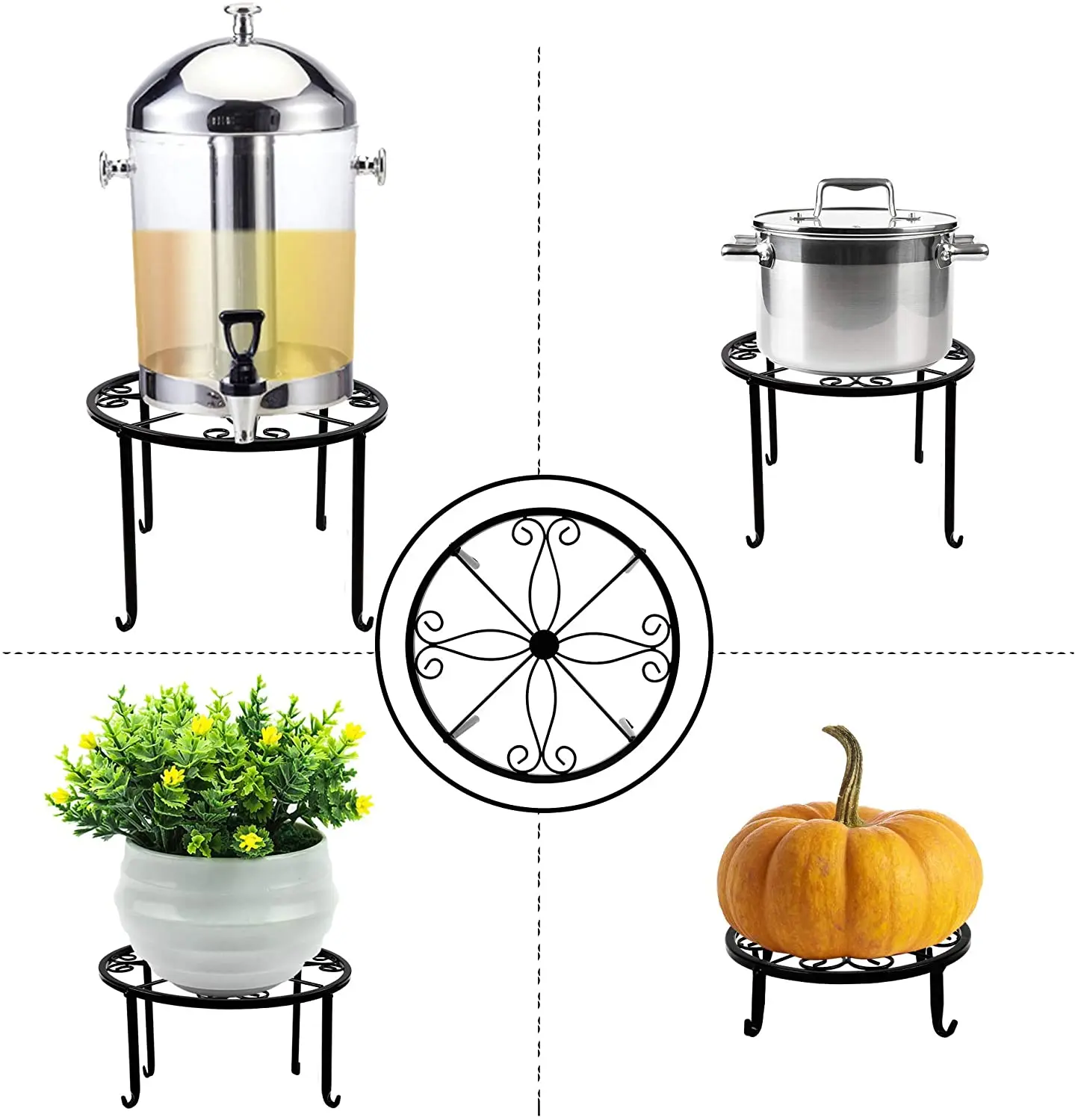 4 Pack Metal Plant Stands For Flower Pot Heavy Duty Potted Holder