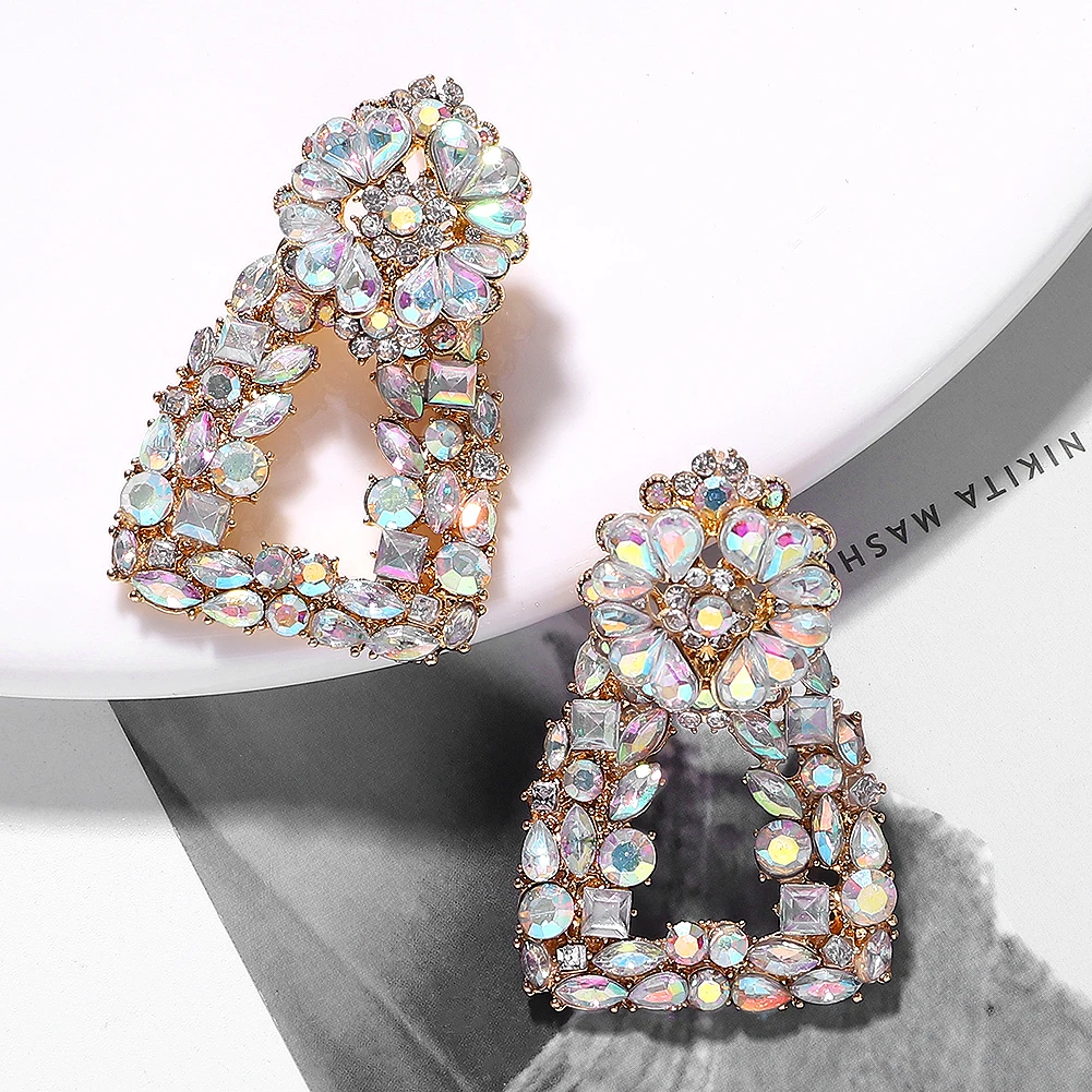 Diamantes de imitación de cristal Borla Pendientes para Mujer De Lujo Largo Colgante Regalo Joyas caliente