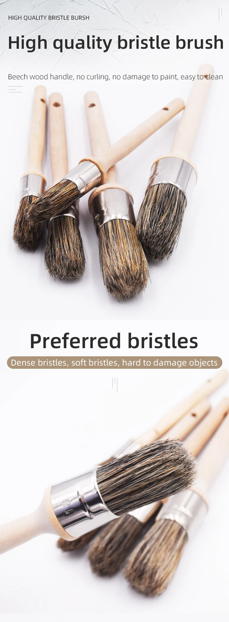 Cic Auto Bristle Cleaning Brush Wooden Handle Detail Brush Buy Detail