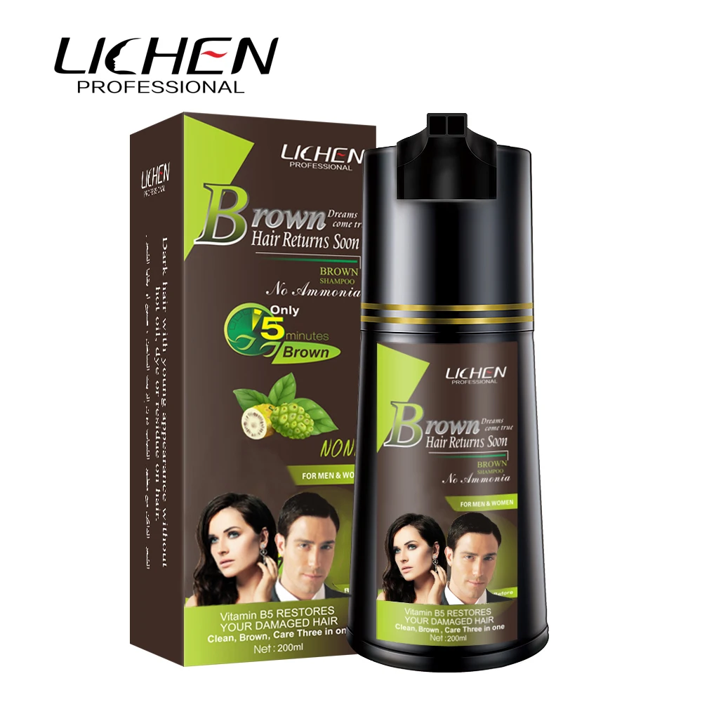 Professional Semi Permanent PPD Free Organic Black Hair Color Shampoo for Natural Black Hair