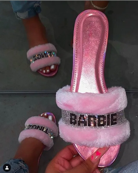 barbie slippers pink