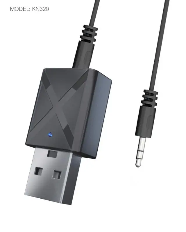 KN320 USB Bluetooth Transmitter Receiver, 2 in 1 USB Bluetooth 5.0 Transmitter Receiver AUX Audio Adapter for TV/PC/Car - ANKUX.COM
