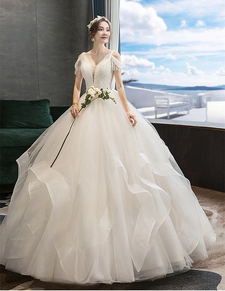 Loose Off Shoulder Open Bust Sexy Wedding Bridal Dress 2019 Crystal Luxury Puffy Ball Gown Wedding Dresses Floor Length