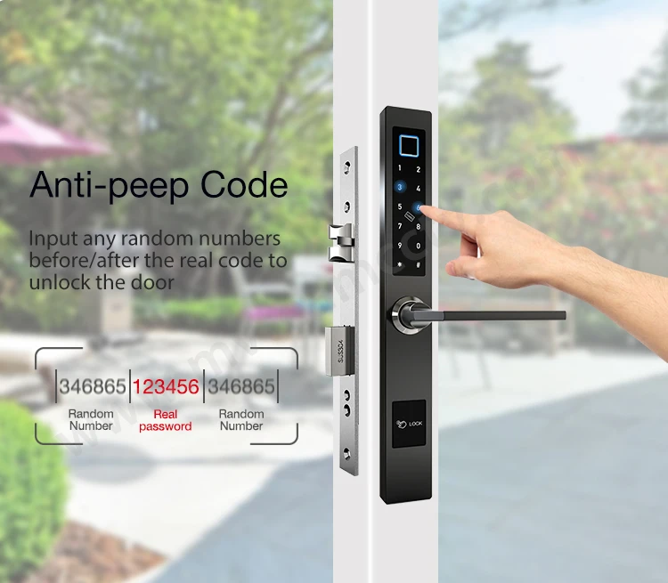 Waterproof Wifi Ttlock App Remote Unlock Smart Slide Door Digital Lock