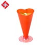 Disposable Pink Colored Stem Goblet Wine Glass Cold Drinking Jelly Cups