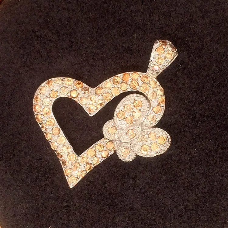 Charming Rest Butterfly Silver Bijoux Heart Shape Gold Pendant Mountings
