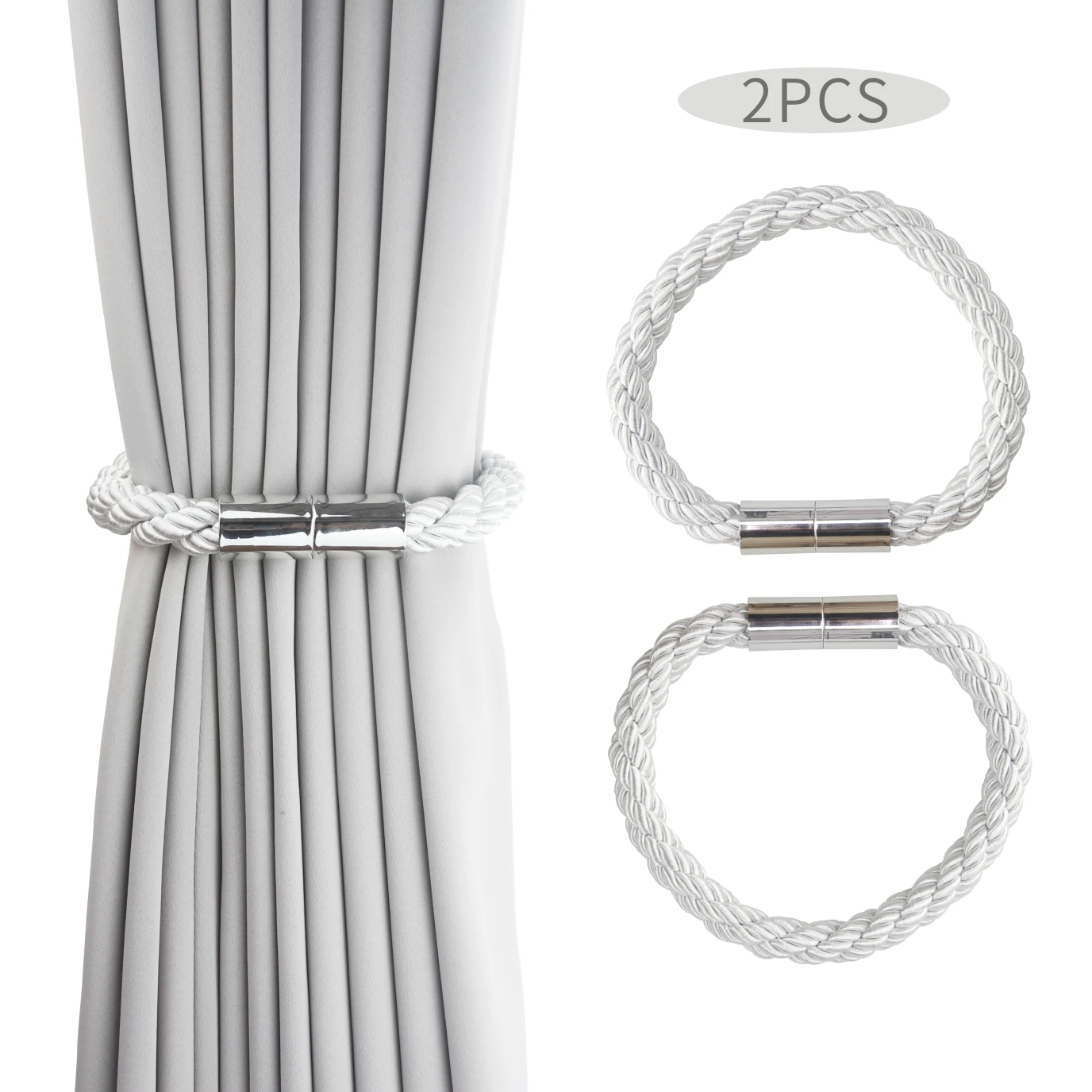 
OUEEGER 1 Pair Magnetic Curtain Holdbacks, Creative Simple Curtain Tiebacks for Window Curtain Decoration, Curtain Straps 