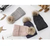 Autumn Winter Knitted Wool Hats For Women Fashion Pompon Beanies Fur Hat Female Warm Caps