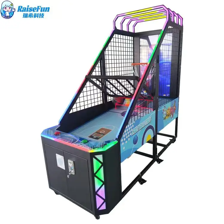 product raisefun interactive led basketball hoop coin operated game sound effects hot sale for kids play areas 1 year made metal247-2