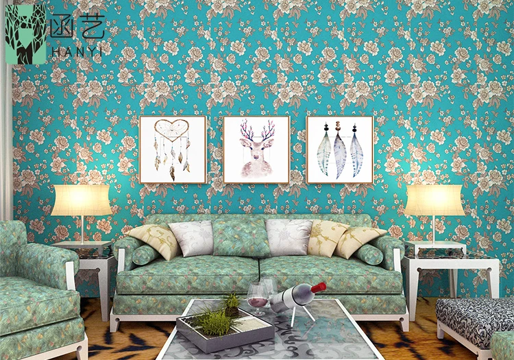 Custom European Bedroom Luxury Flower Wallpaper Home Self Adhesive