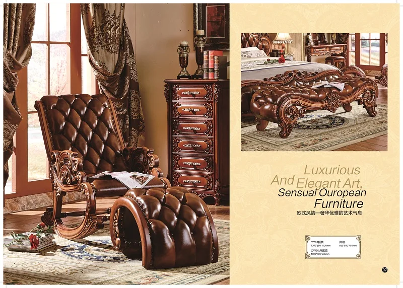 Classic King Size Bedroom Set European Style Hot Sell Royal Luxury