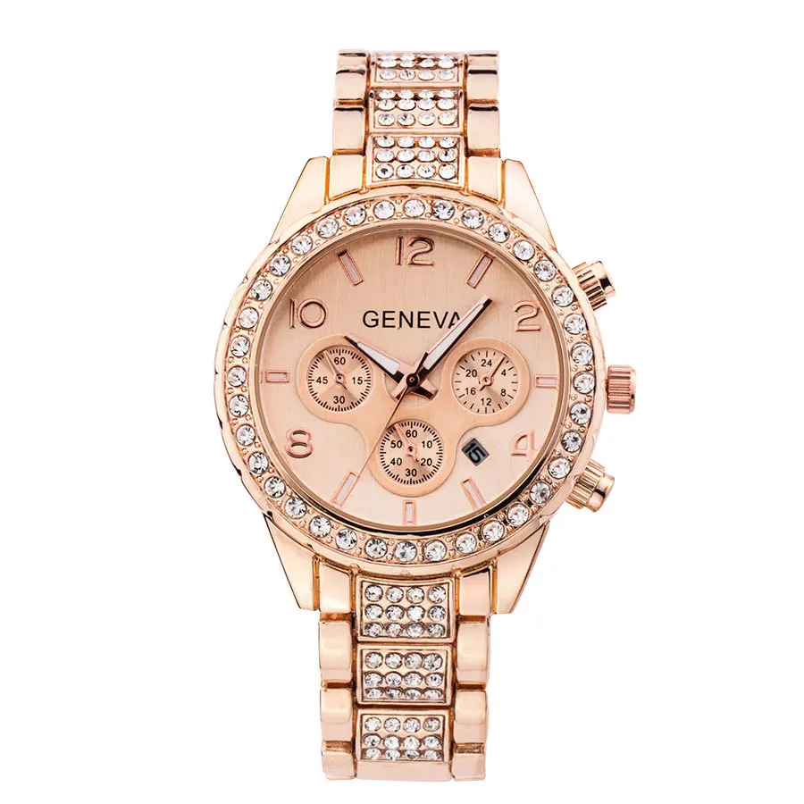 

Hot Sale High Quality Alloy Quartz Watch Women Wrist Geneva Watches, Picture