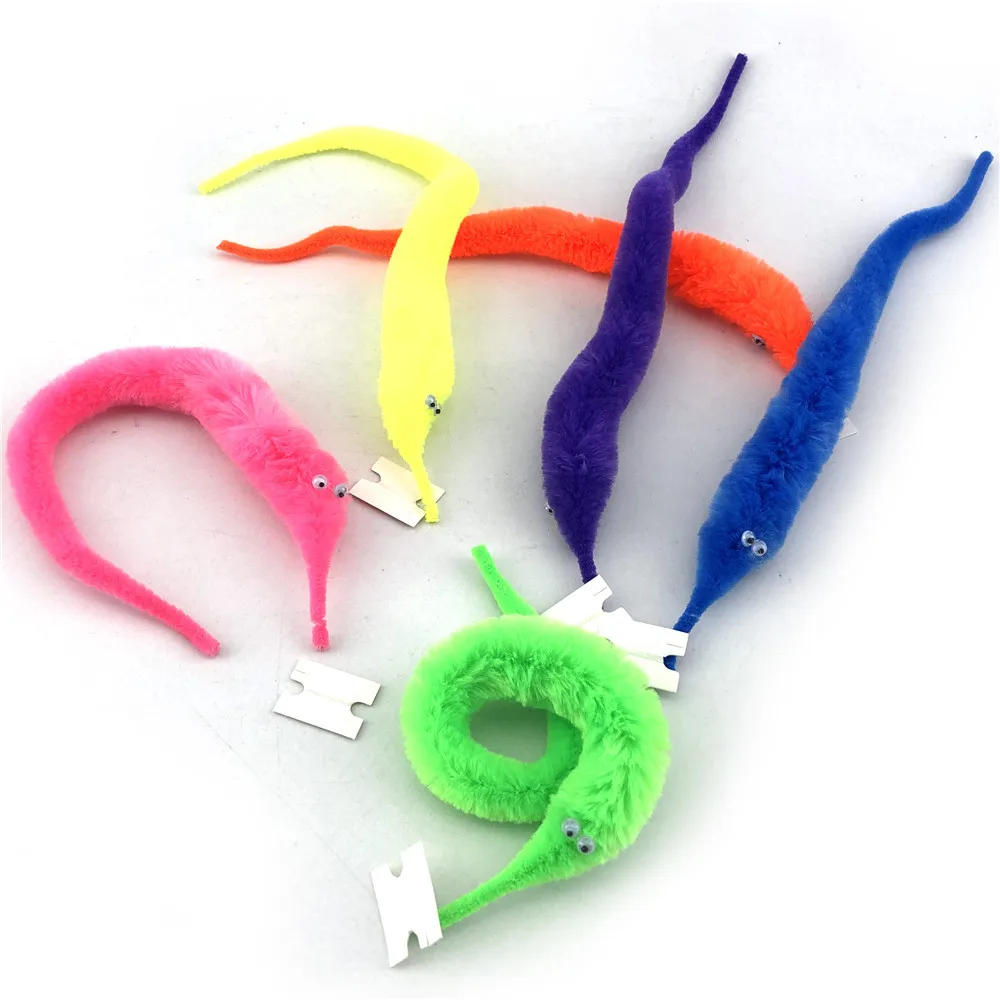 24 Pcs Magic Worm Wiggly Fuzzy Worms On A String Magic Worm Fidget Toys ...