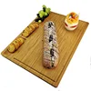 Large Bamboo Kitchen Board Target with 3 Built-In Dividers and Juice Grooves, Heavy Duty Chopping Board Serving Tray
