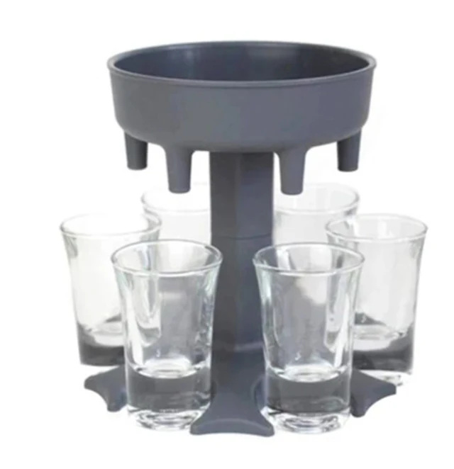 
6 Shot Glass Dispenser Holder Carrier Caddy Liquor Dispenser Party Beverage Drinking Games Bar Cocktail Wine Quick Filling Tool 