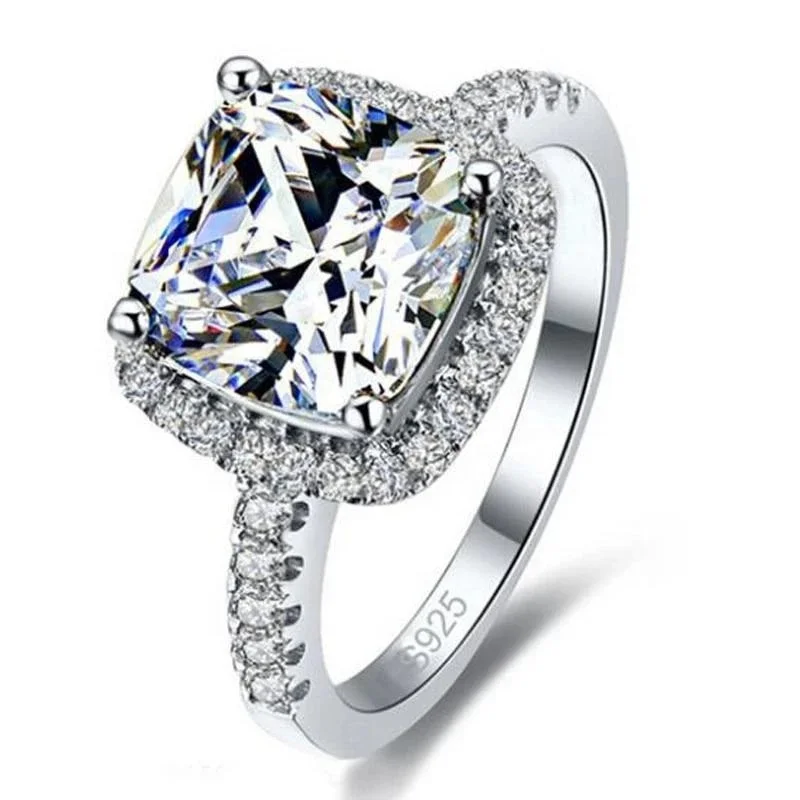 

Luxury hot sale gemstone finger color zircon large fairy rings for women, Silver