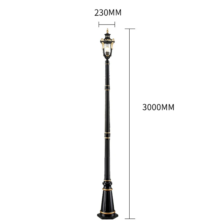 Factory hot selling vintage 2.5m-6m aluminum yard street garden pole light