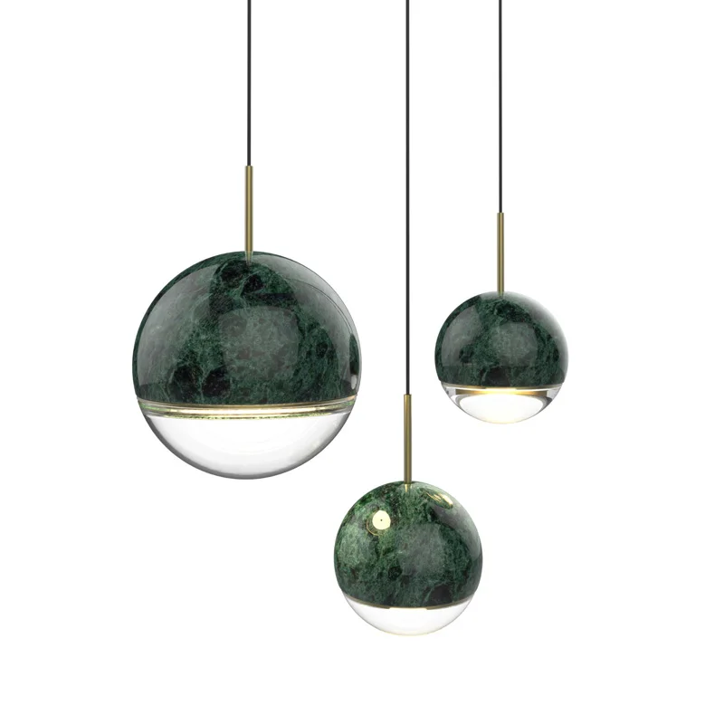 modern simple  marble chandelier light  designer led creative decoration green chandelier light