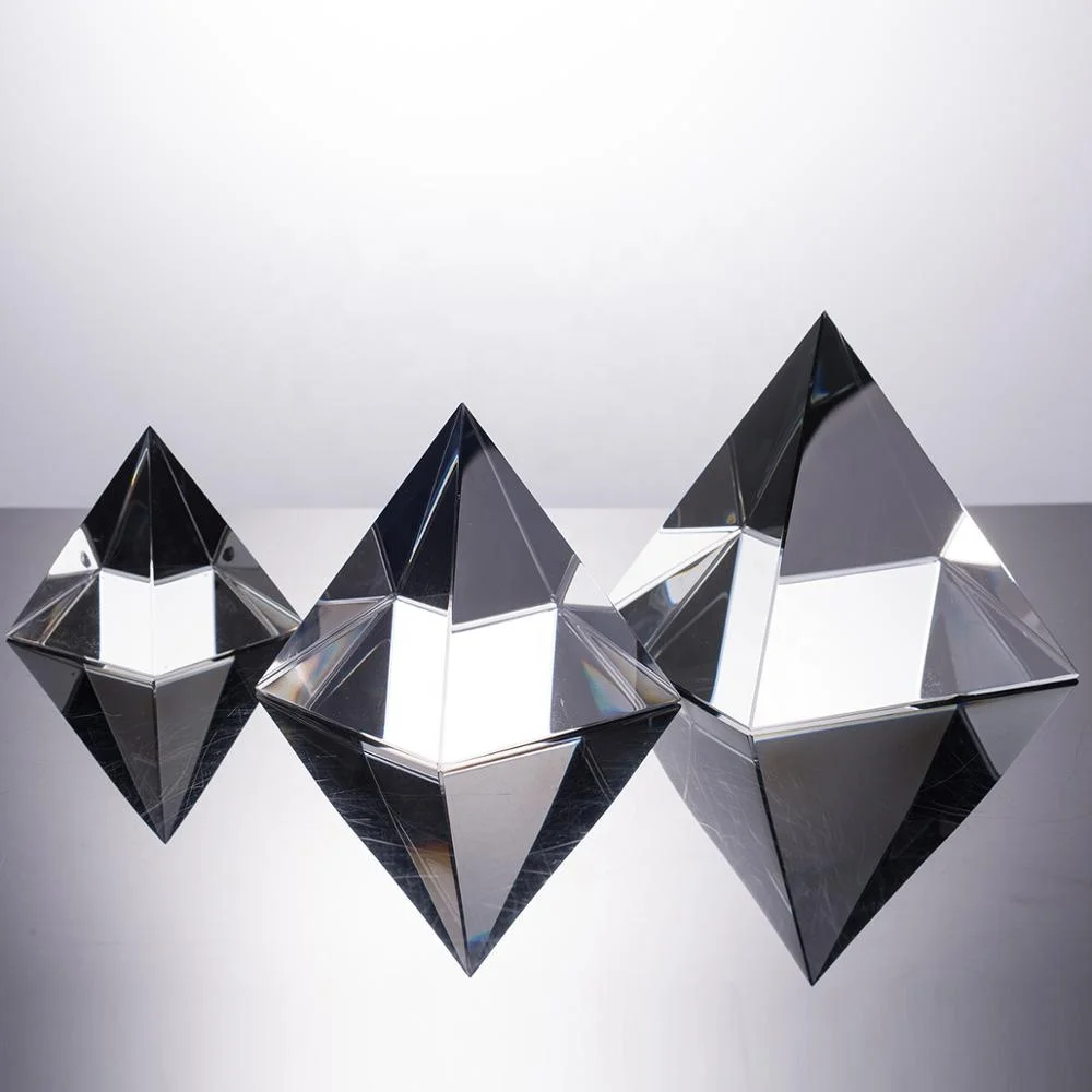 60毫米玻璃水晶金字塔装饰家庭办公室装饰的镇纸 - bu
