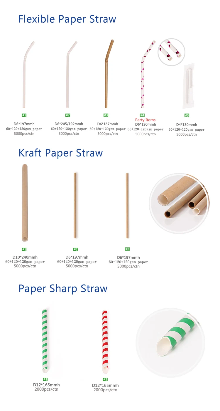 Biodegradable Paper Drinking Straw Recycled Disposable Individually Packaged Paper Straw Buy