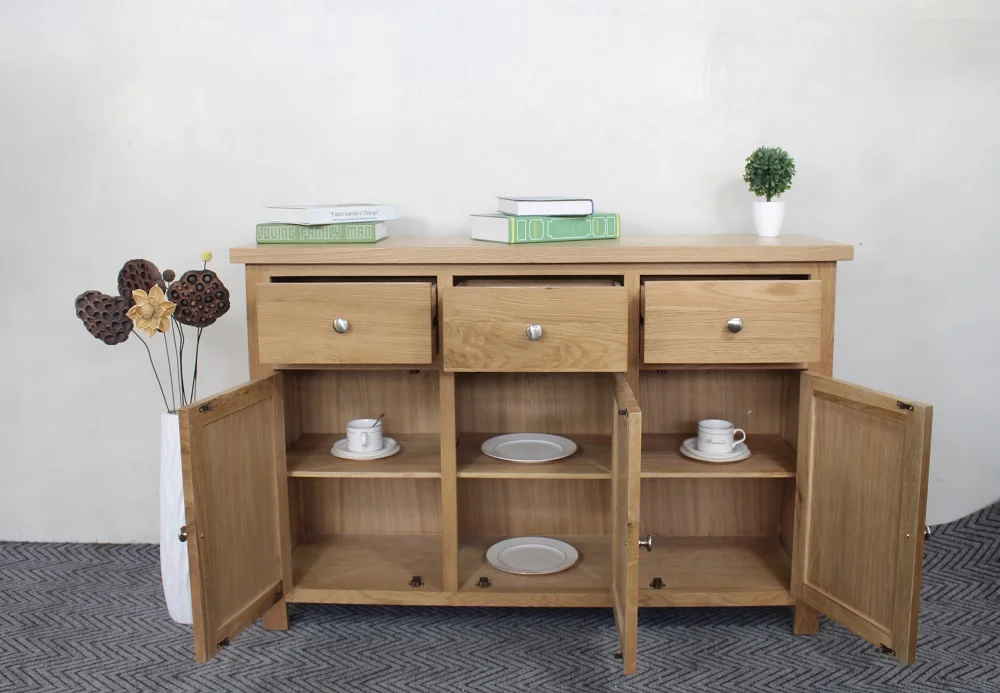 仿古橡木木制大餐具柜餐具