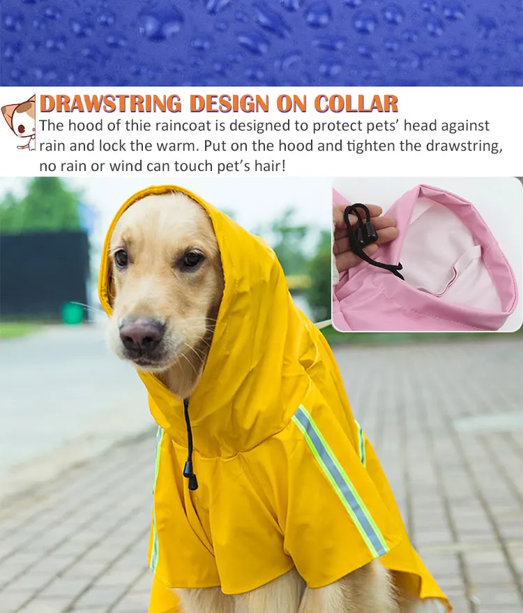 Zmaker Custom Luxury Nylon Dog Rain Jacket Reflective Full Body