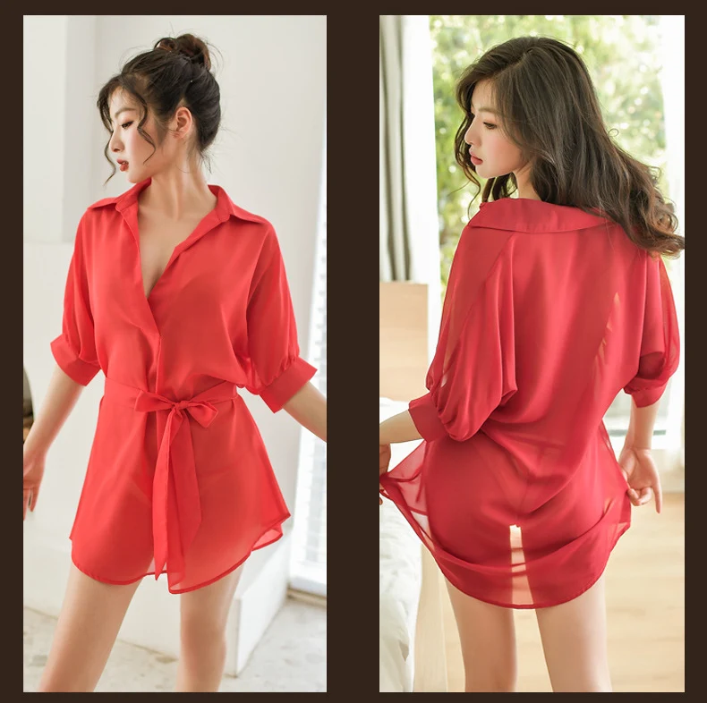chiffon-see-through-hot-open-loose-shirt-sexy-pajamas-japanese-mature
