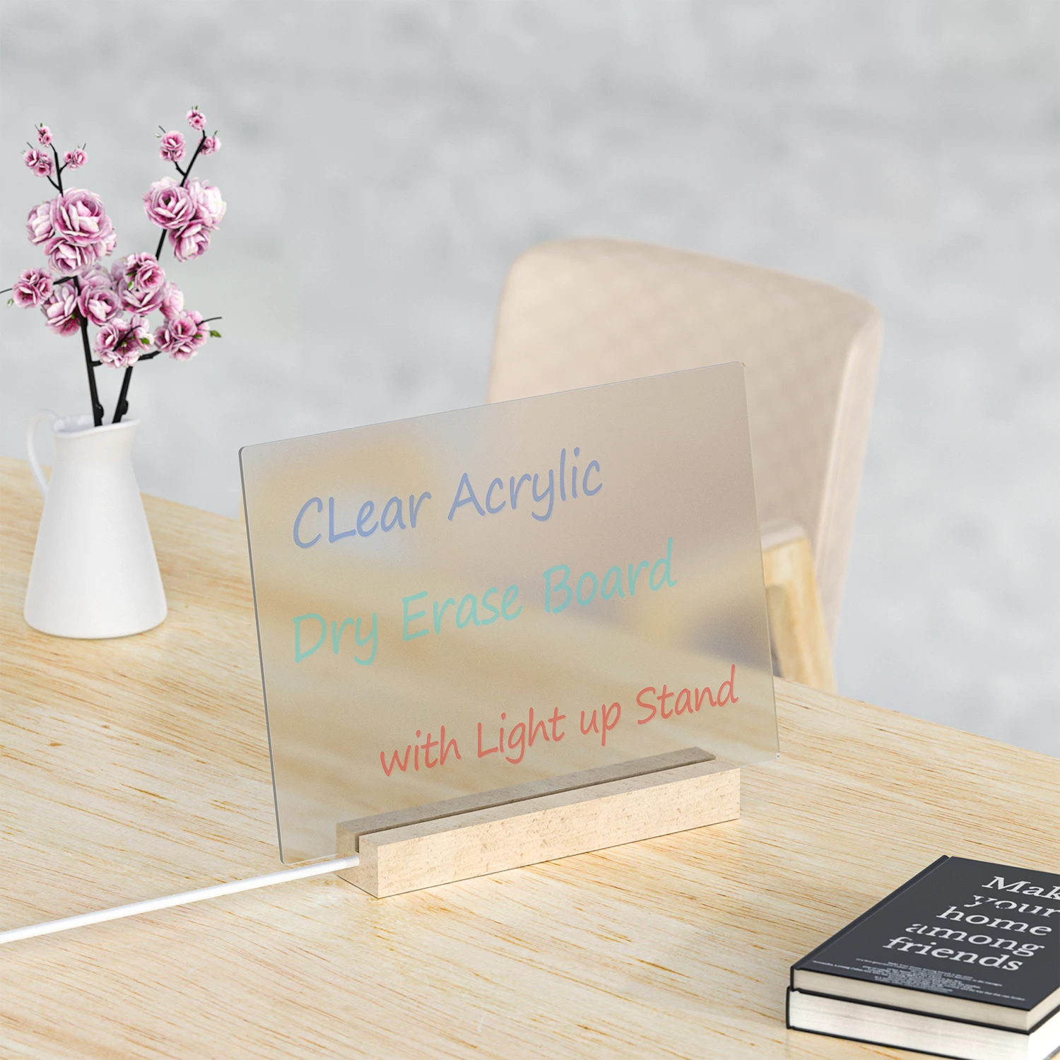Led Light Double Side Dry Erase Acrylic Board Writing Board Acrylic