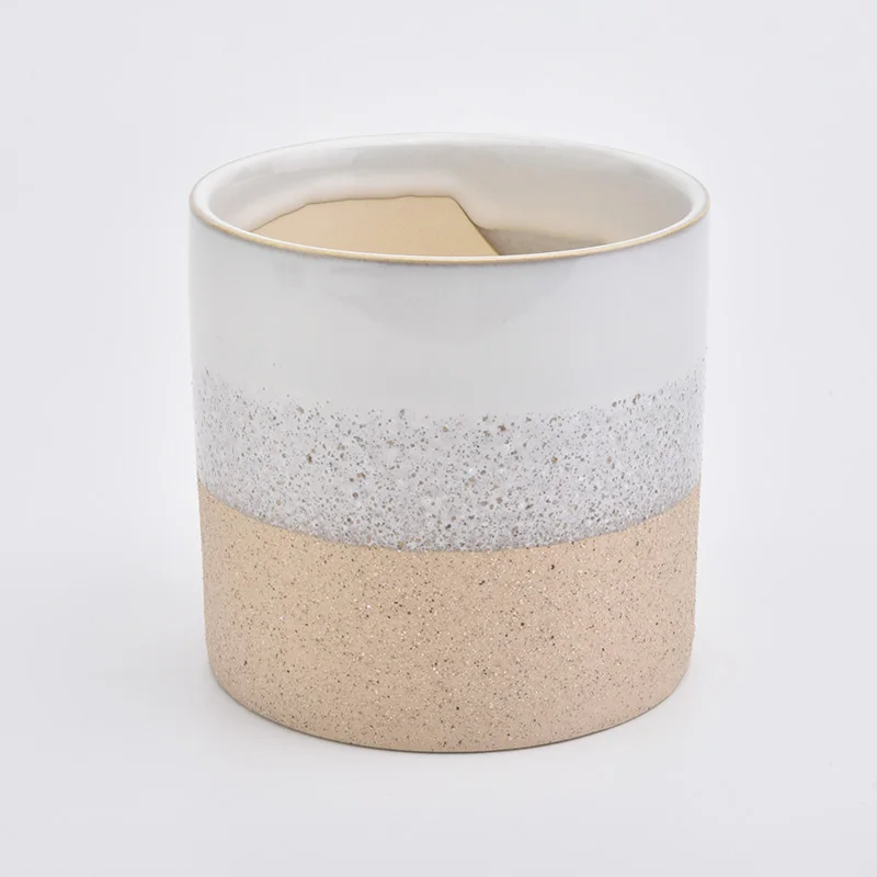 multi color ceramic vessel foe candle making, cylinder ceramic candle jars in bulk